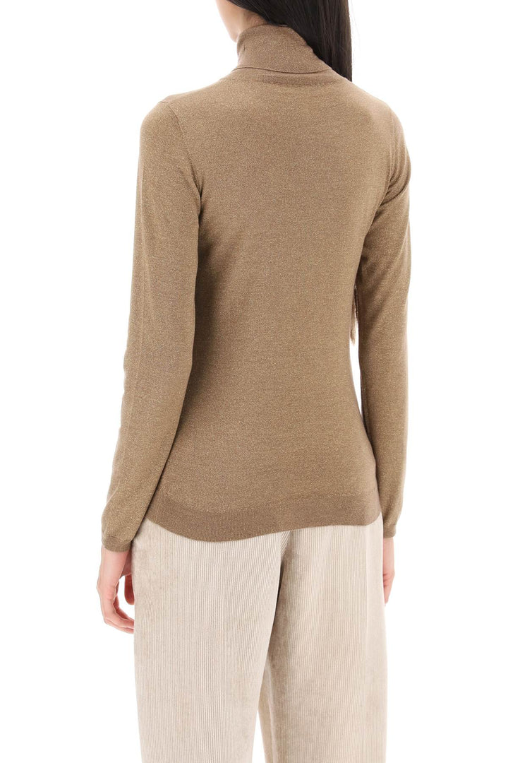 Turtleneck Sweater In Cashmere And Silk Lurex Knit - Brunello Cucinelli - Women