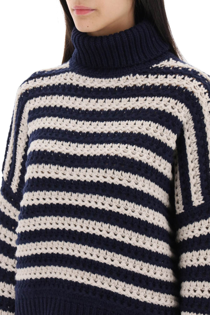 Striped Sweater In Wool And Cashmere - Brunello Cucinelli - Women