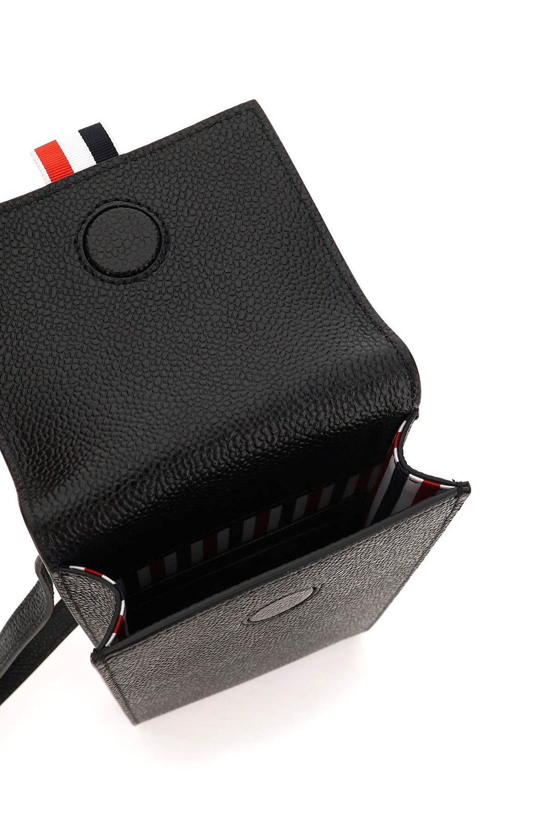 Pebble Grain Leather Phone Holder With Strap - Thom Browne - Men