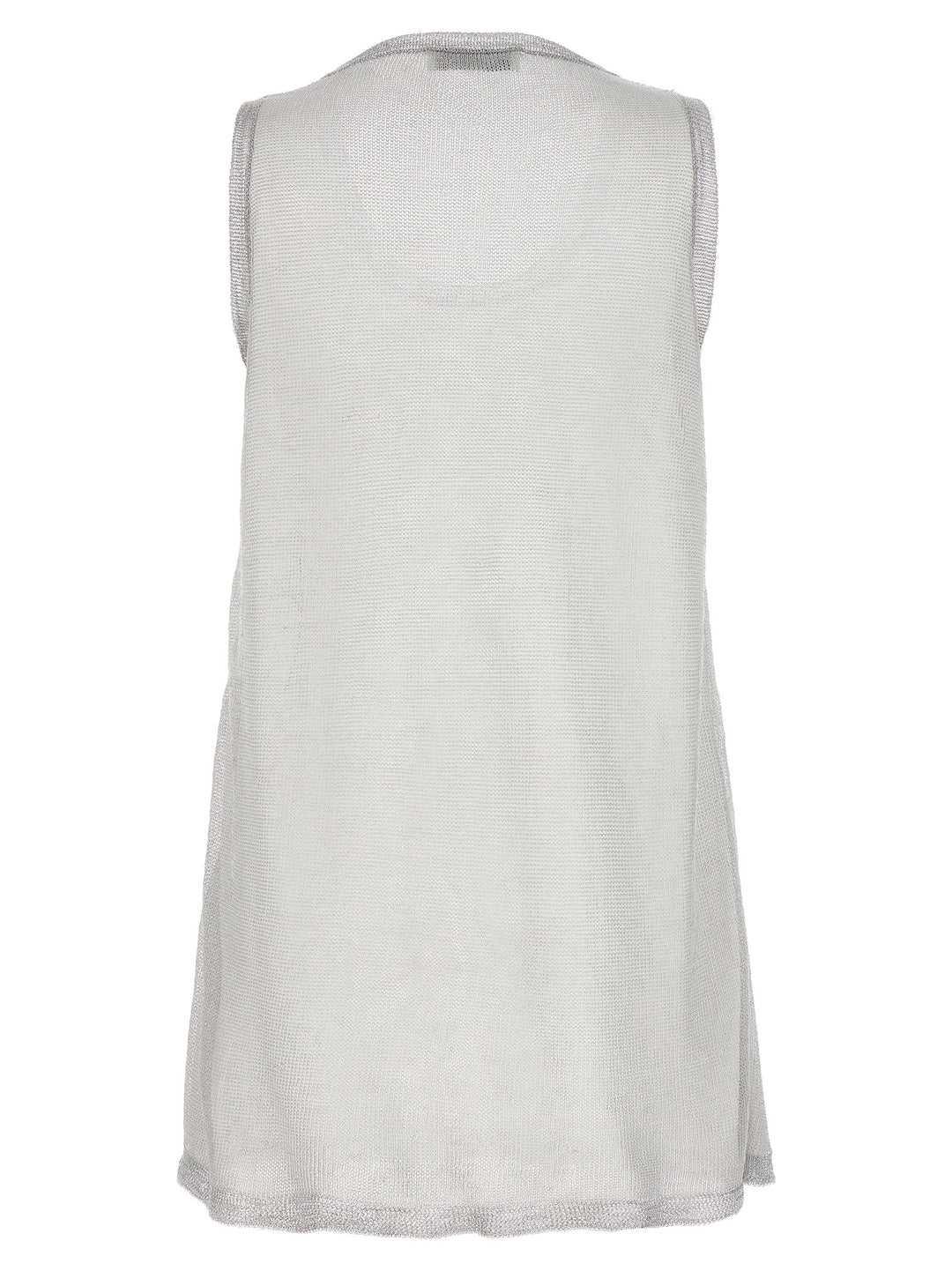 Laminated Yarn Tank Top Tops Silver