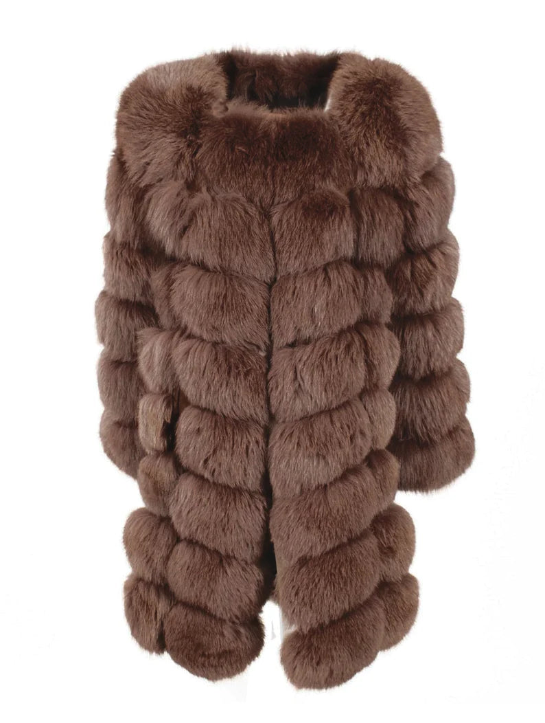 Extra Brown Fox Fur Jacket