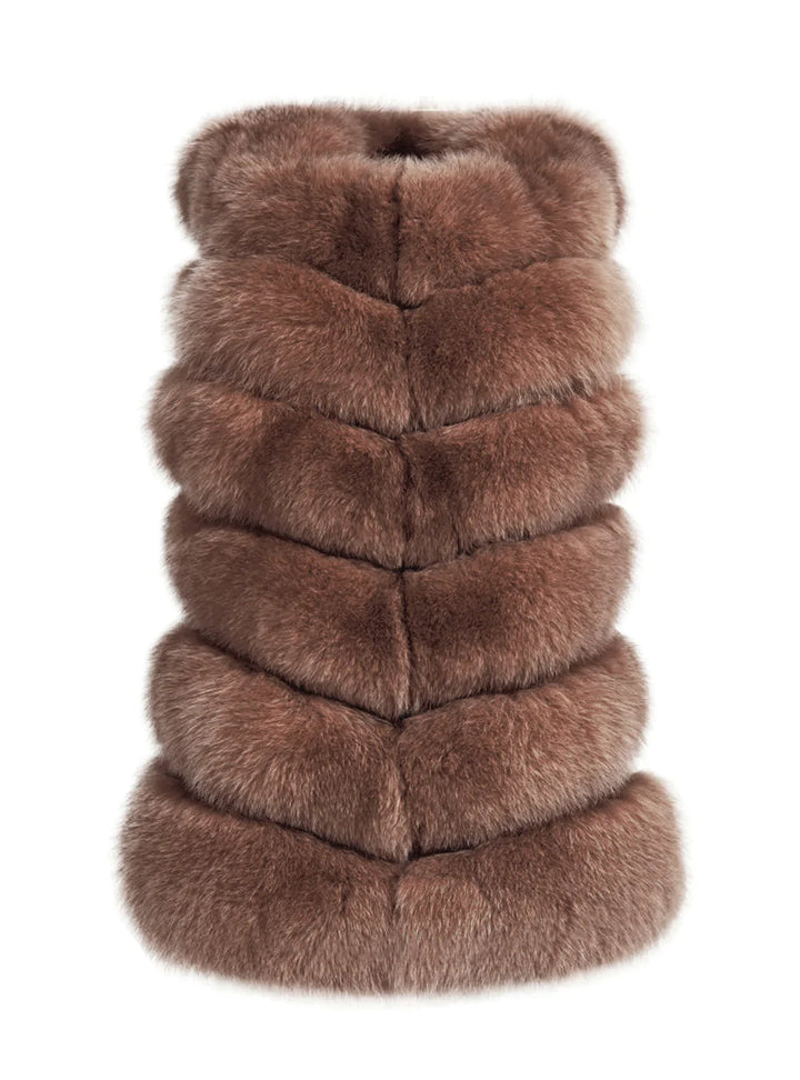 Roxanne Brown Fox Fur Vest