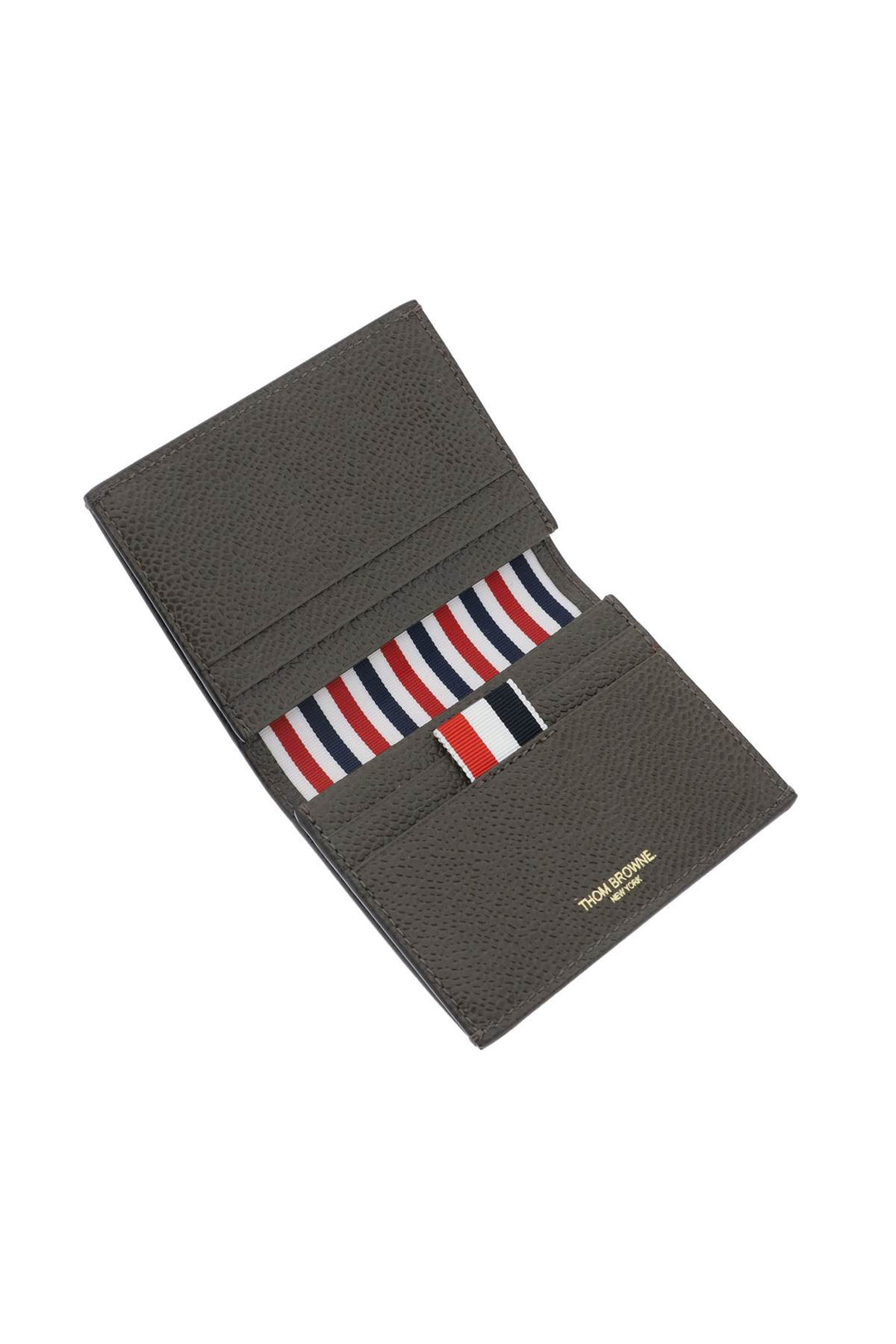 Grained Leather Bi Fold Card Holder - Thom Browne - Men