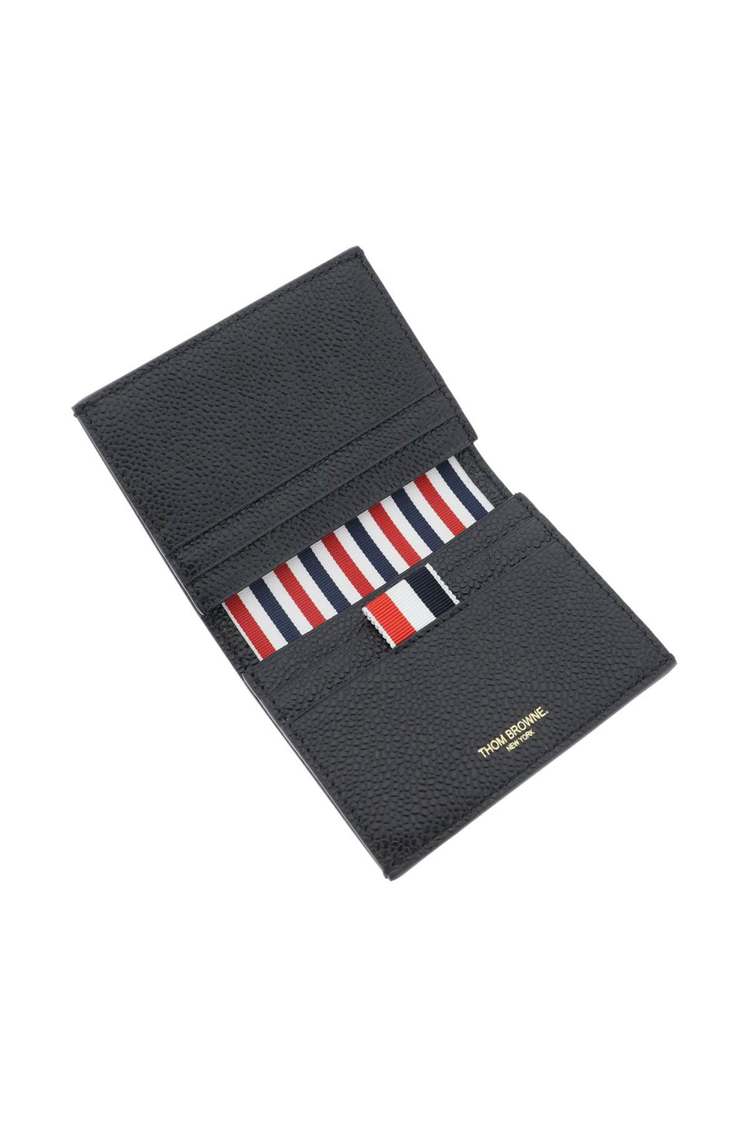 Grained Leather Bi Fold Card Holder - Thom Browne - Men