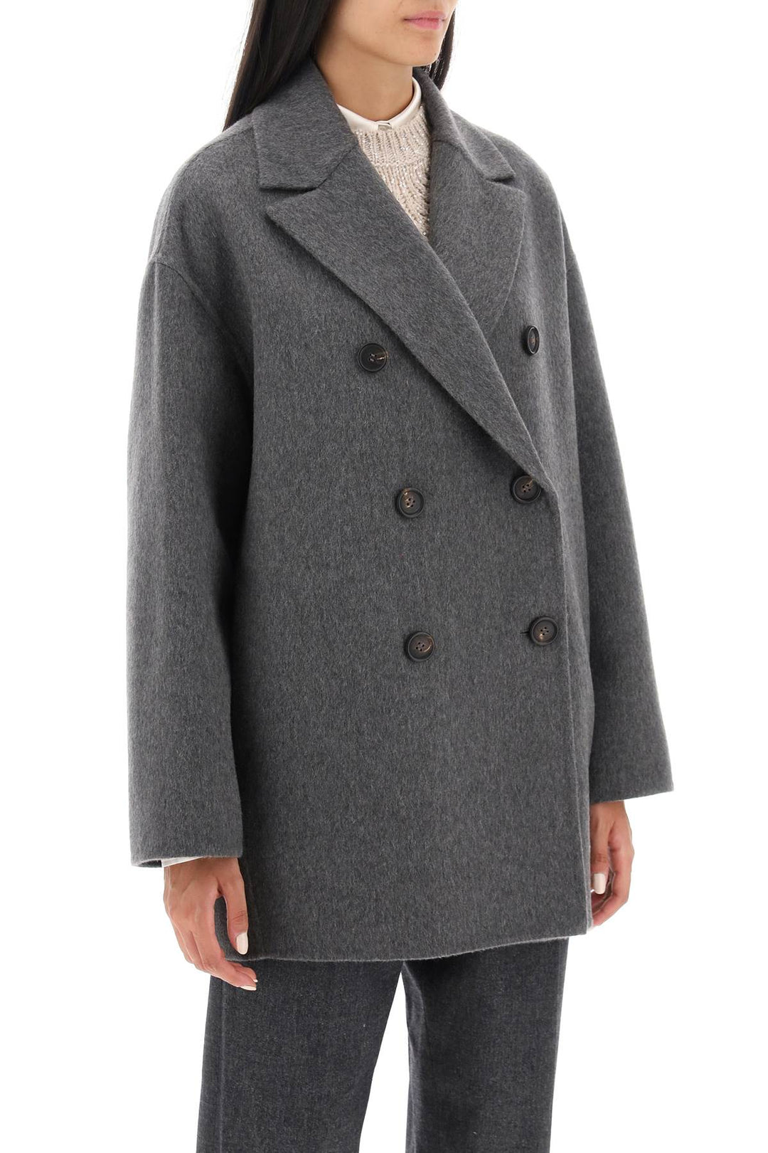 Cashmere Beaver Peacoat - Brunello Cucinelli - Women