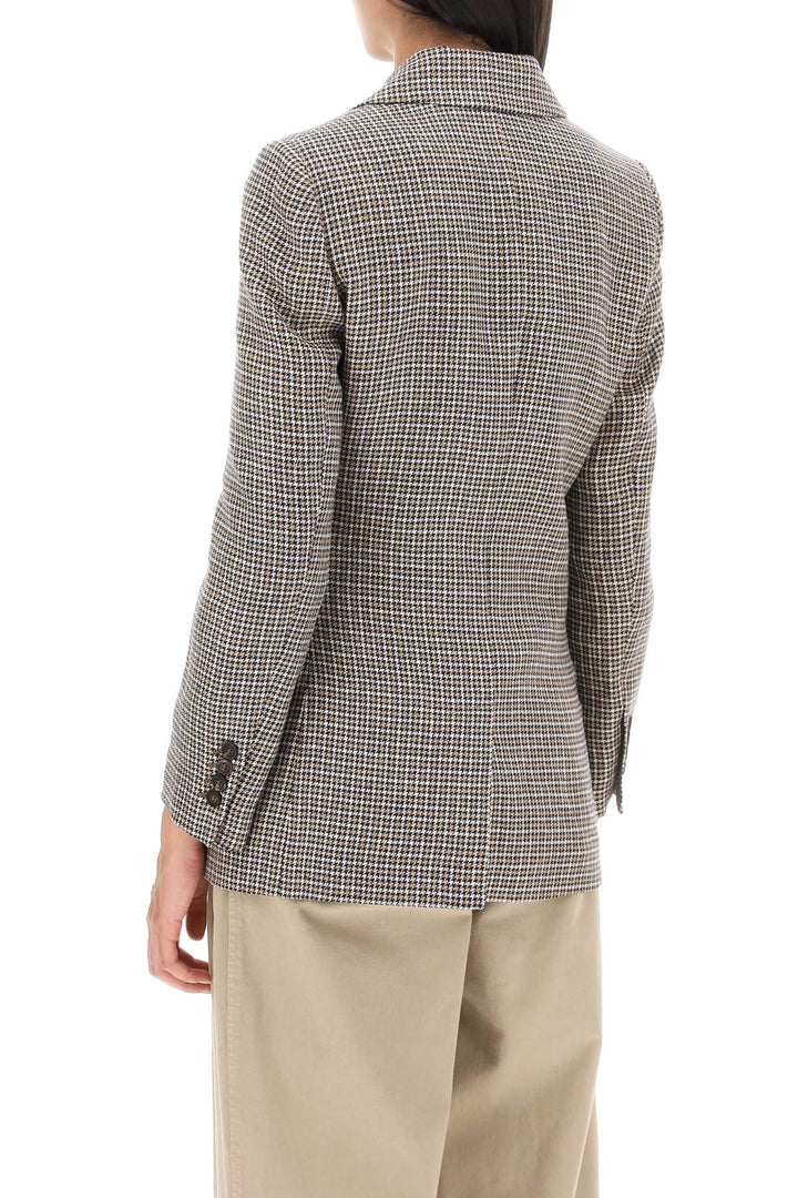 Houndstooth Blazer In Sparkling Linen - Brunello Cucinelli - Women