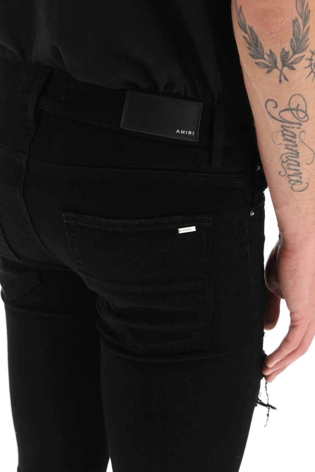 'Leather Thrasher' Skinny Jeans - Amiri - Men