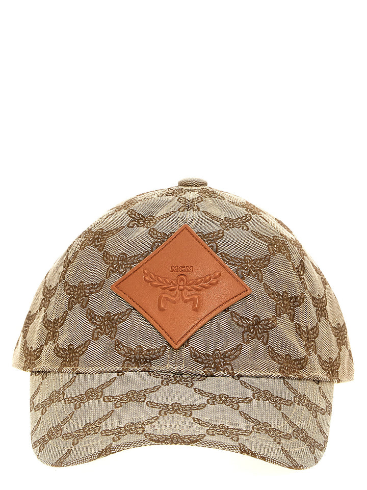 Logo Printed Cap Hats Beige