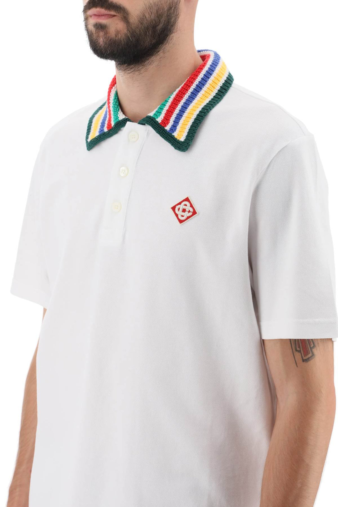 Crochet Collar Polo Shirt - Casablanca - Men