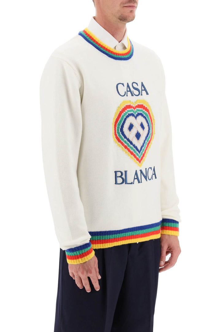 Rainbow Heart Virgin Wool Sweater - Casablanca - Men