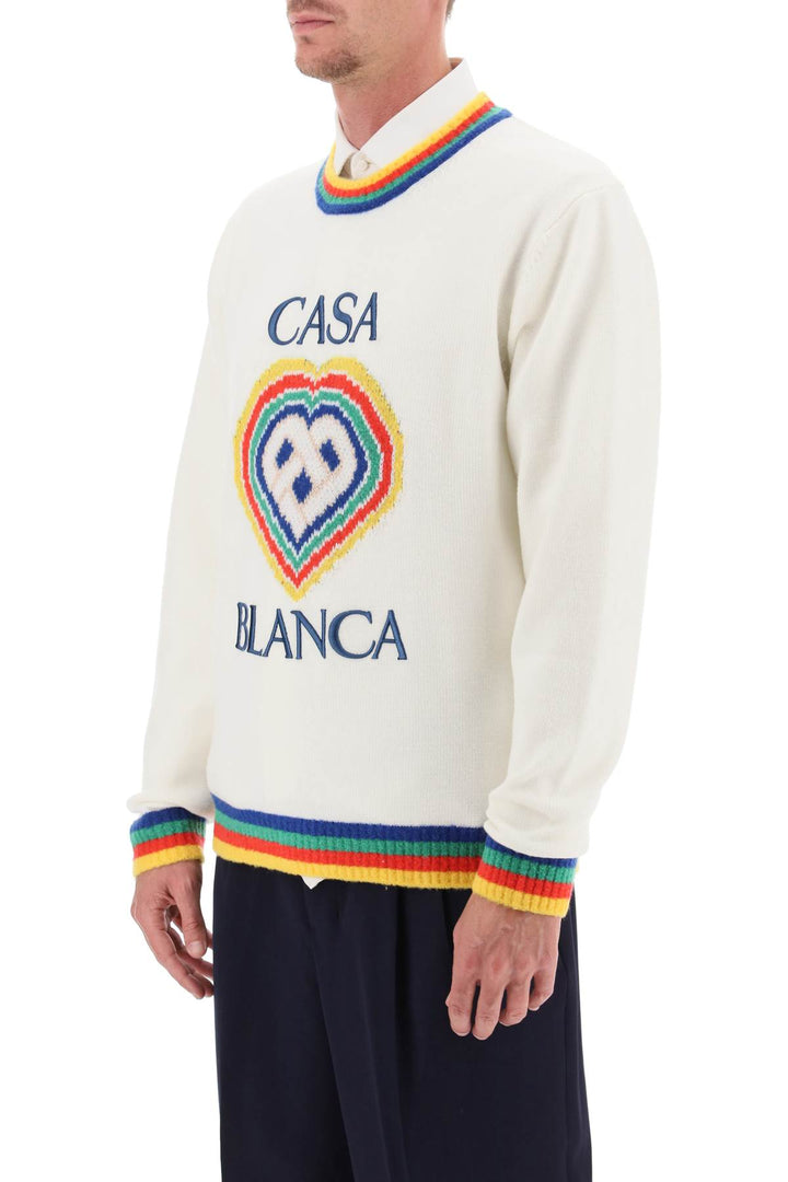 Rainbow Heart Virgin Wool Sweater - Casablanca - Men