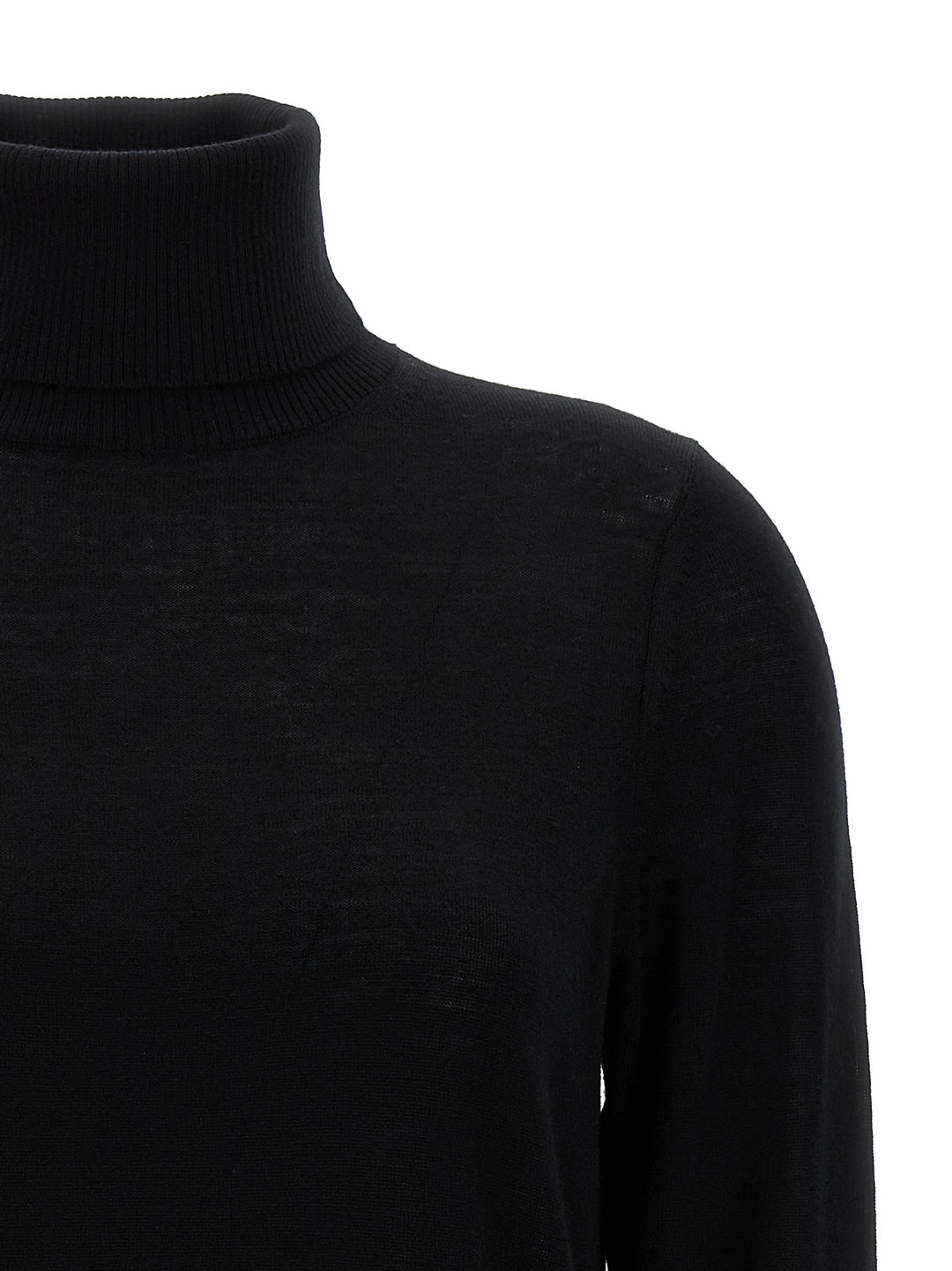 Logo Buttons Turtleneck Sweater Sweater, Cardigans Black