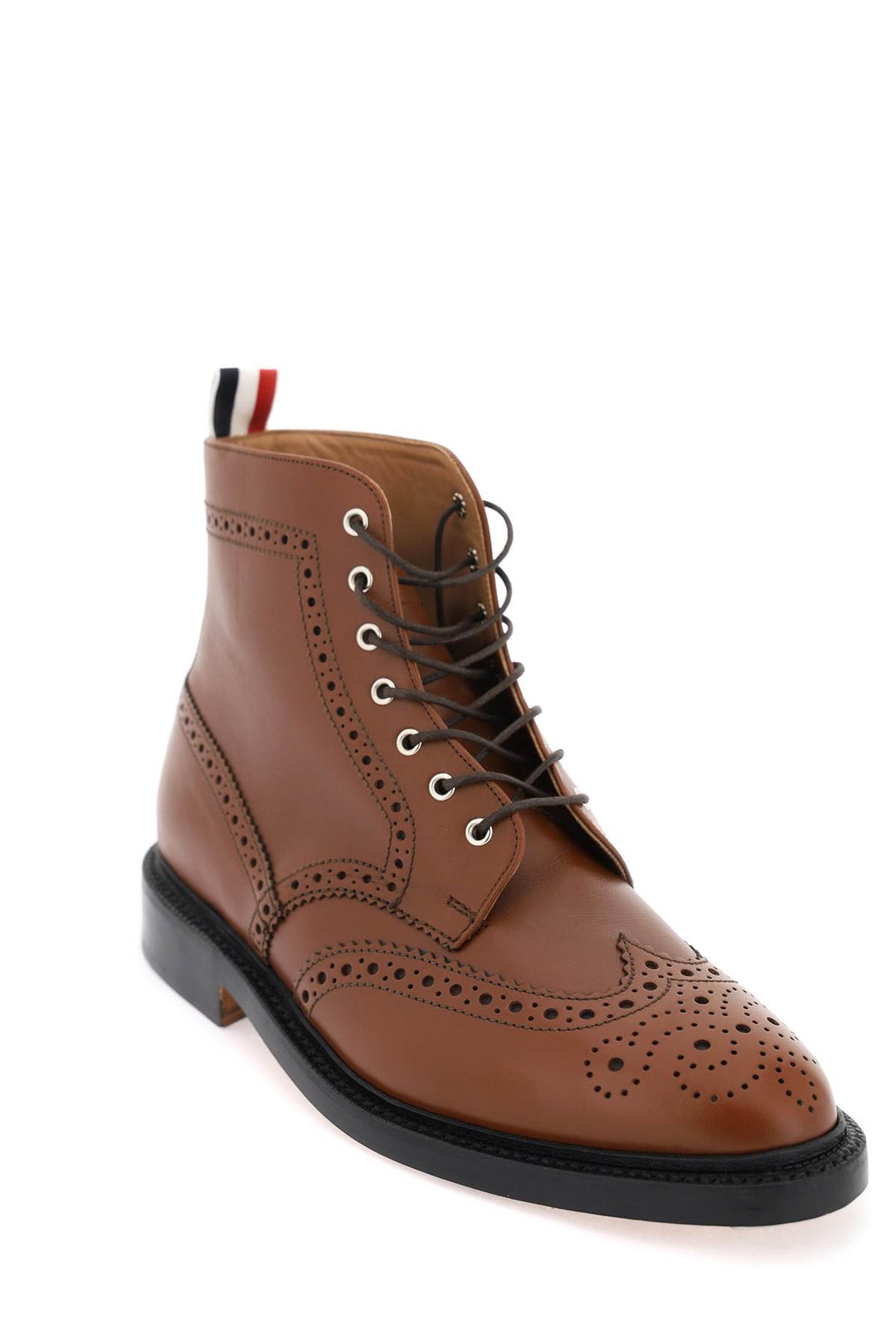 Wingtip Ankle Boots With Brogue Details - Thom Browne - Men