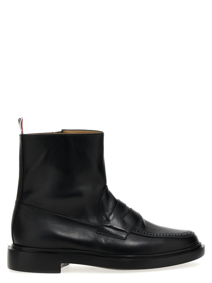 Penny Loafer Boots, Ankle Boots Black