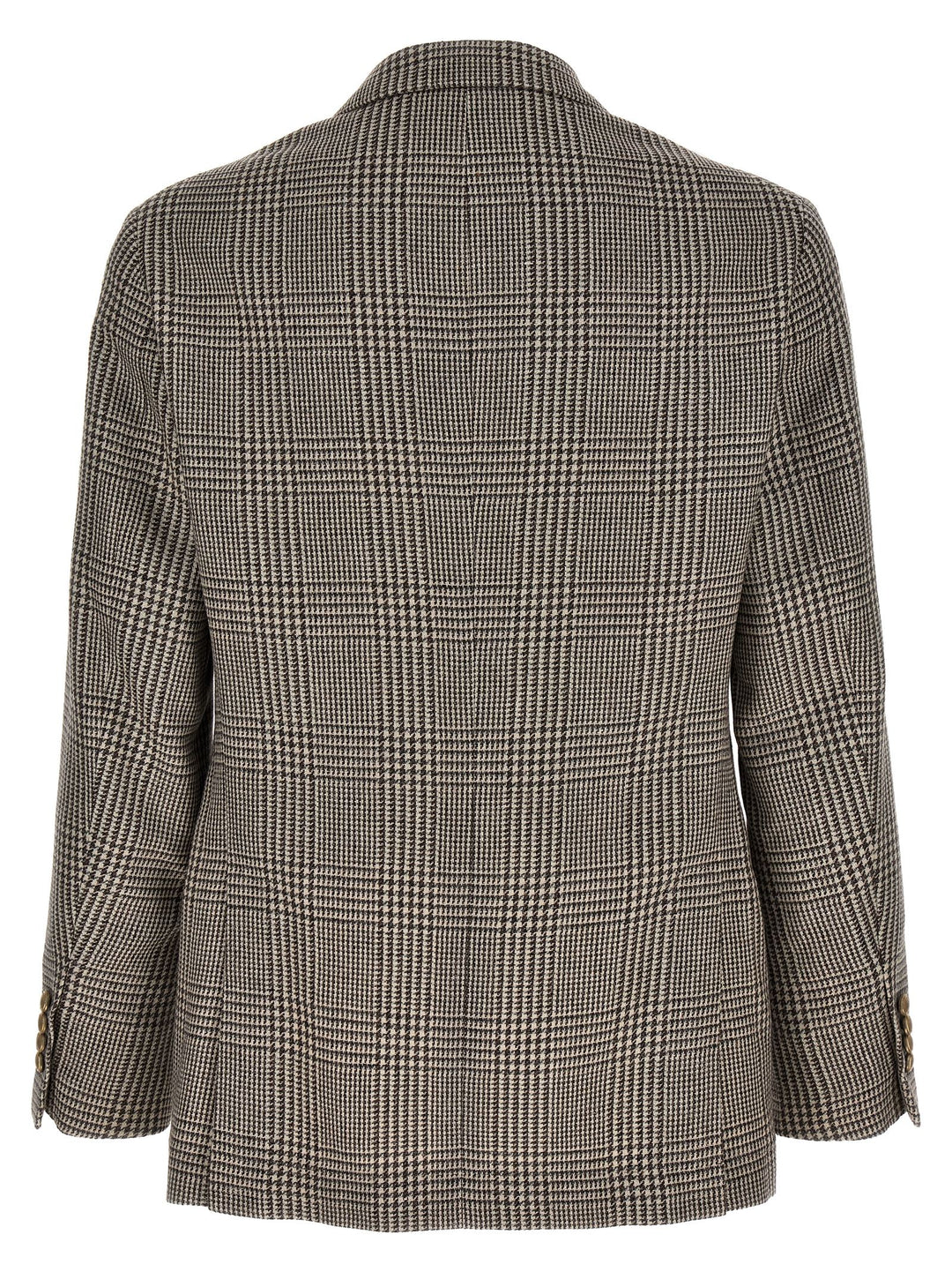 Check Double-Breasted Blazer Jackets Gray