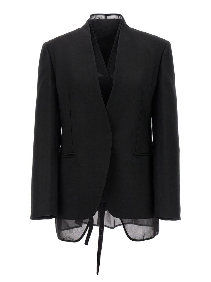 Blazer With Internal Panel Blazer And Suits Black