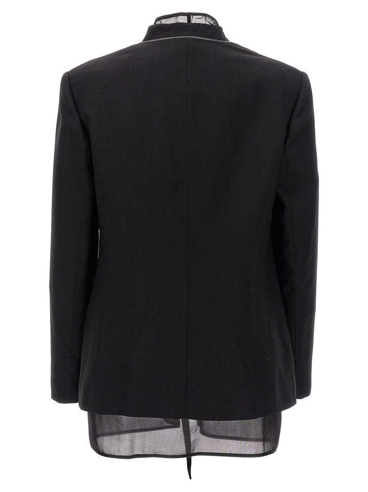 Blazer With Internal Panel Blazer And Suits Black