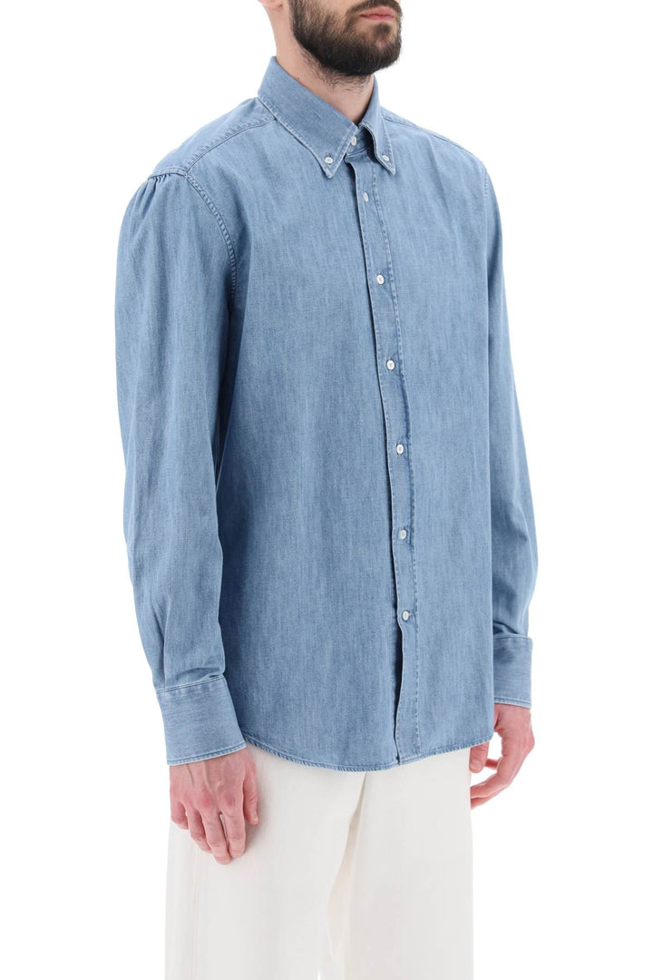 Shirt In Denim With Light Wash - Brunello Cucinelli - Men