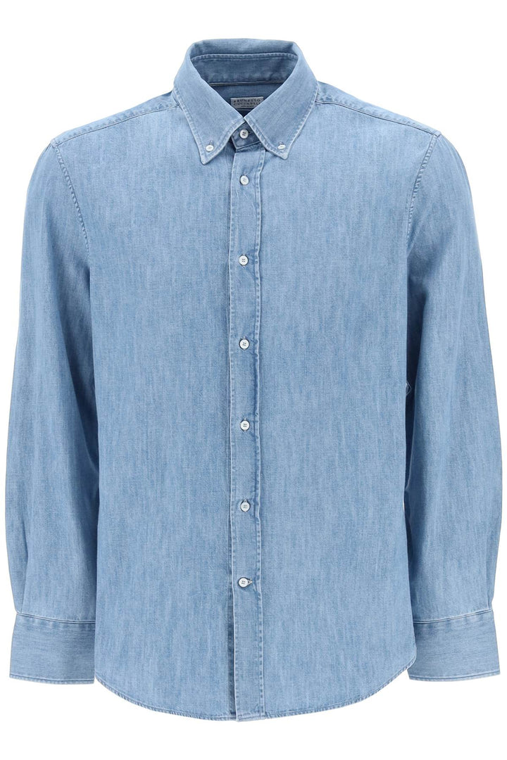 Shirt In Denim With Light Wash - Brunello Cucinelli - Men