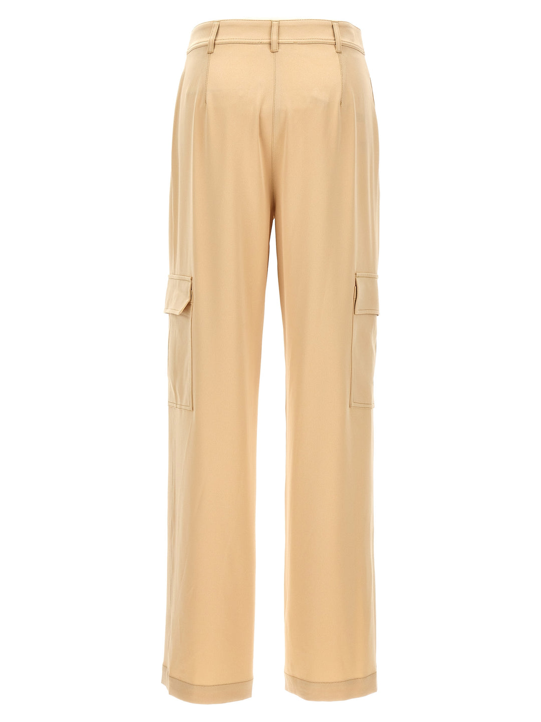 Satin Cargo Pants Beige