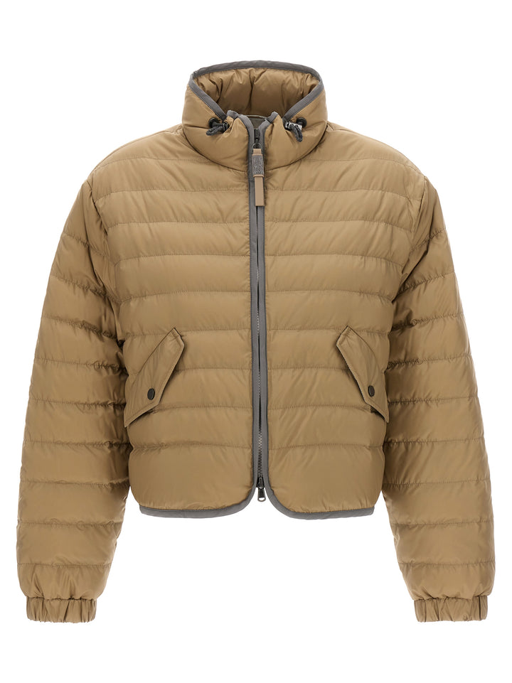 Monile Detail Down Jacket Casual Jackets, Parka Beige