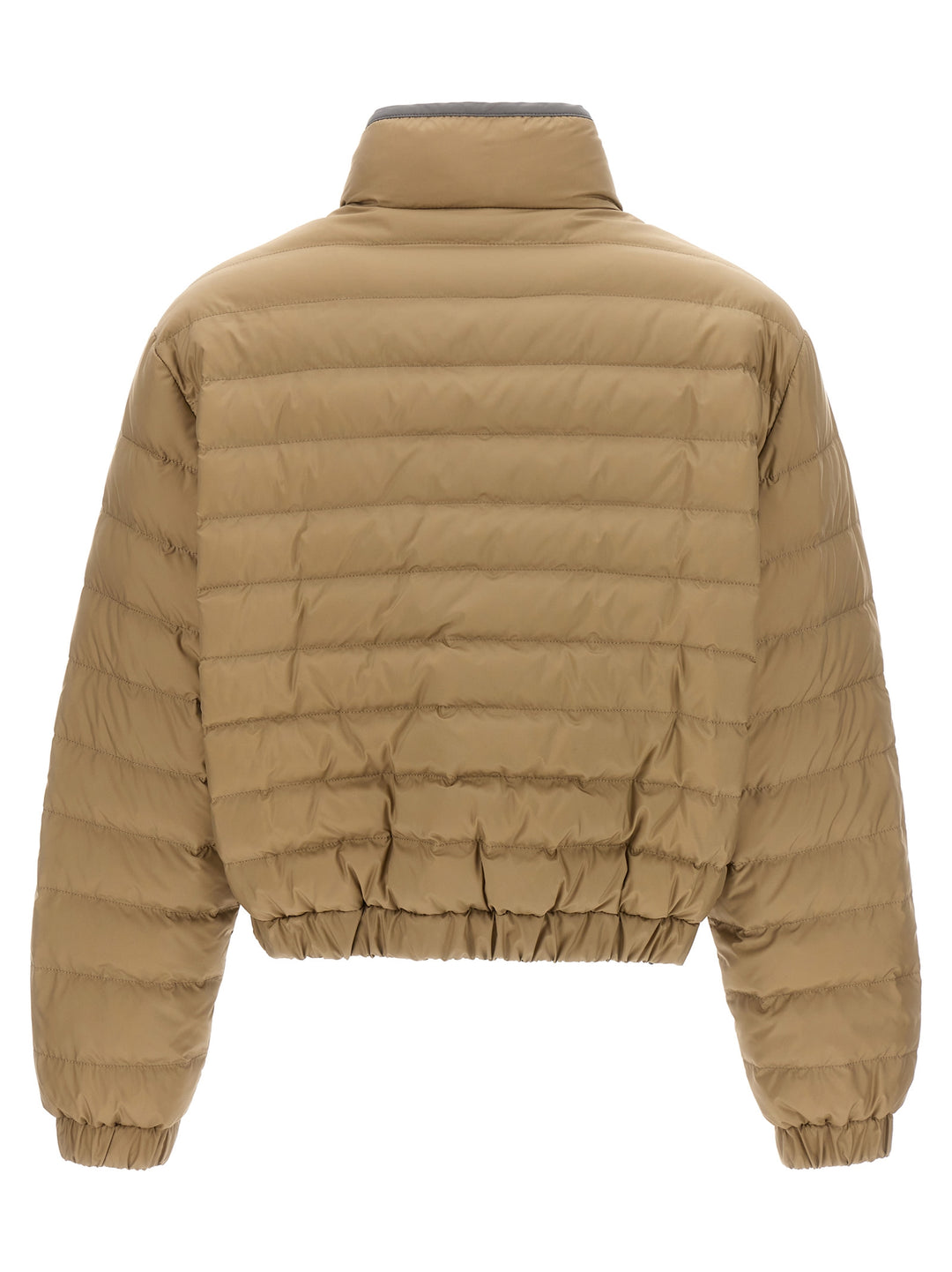 Monile Detail Down Jacket Casual Jackets, Parka Beige