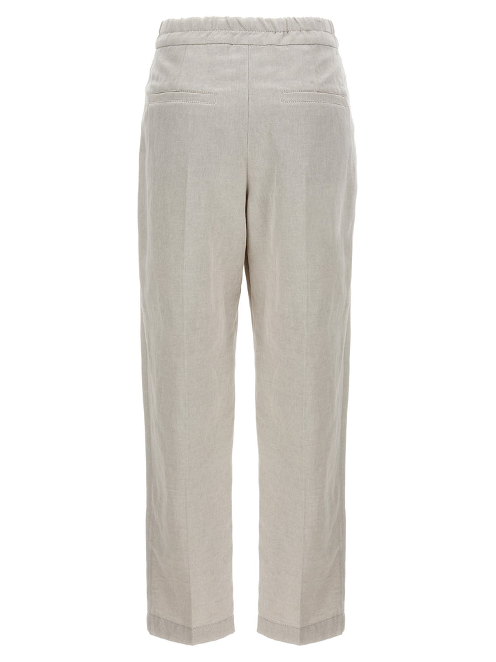 Linen Cotton Trousers Pants White