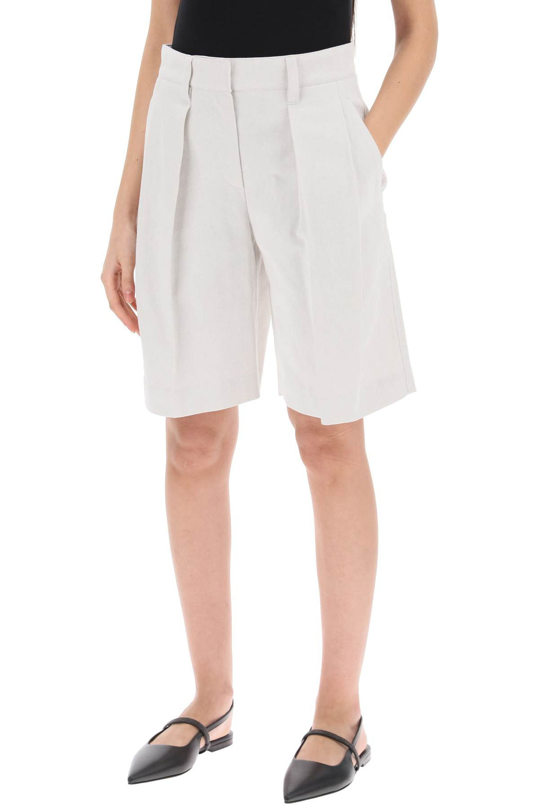 Cotton Linen Shorts - Brunello Cucinelli - Women