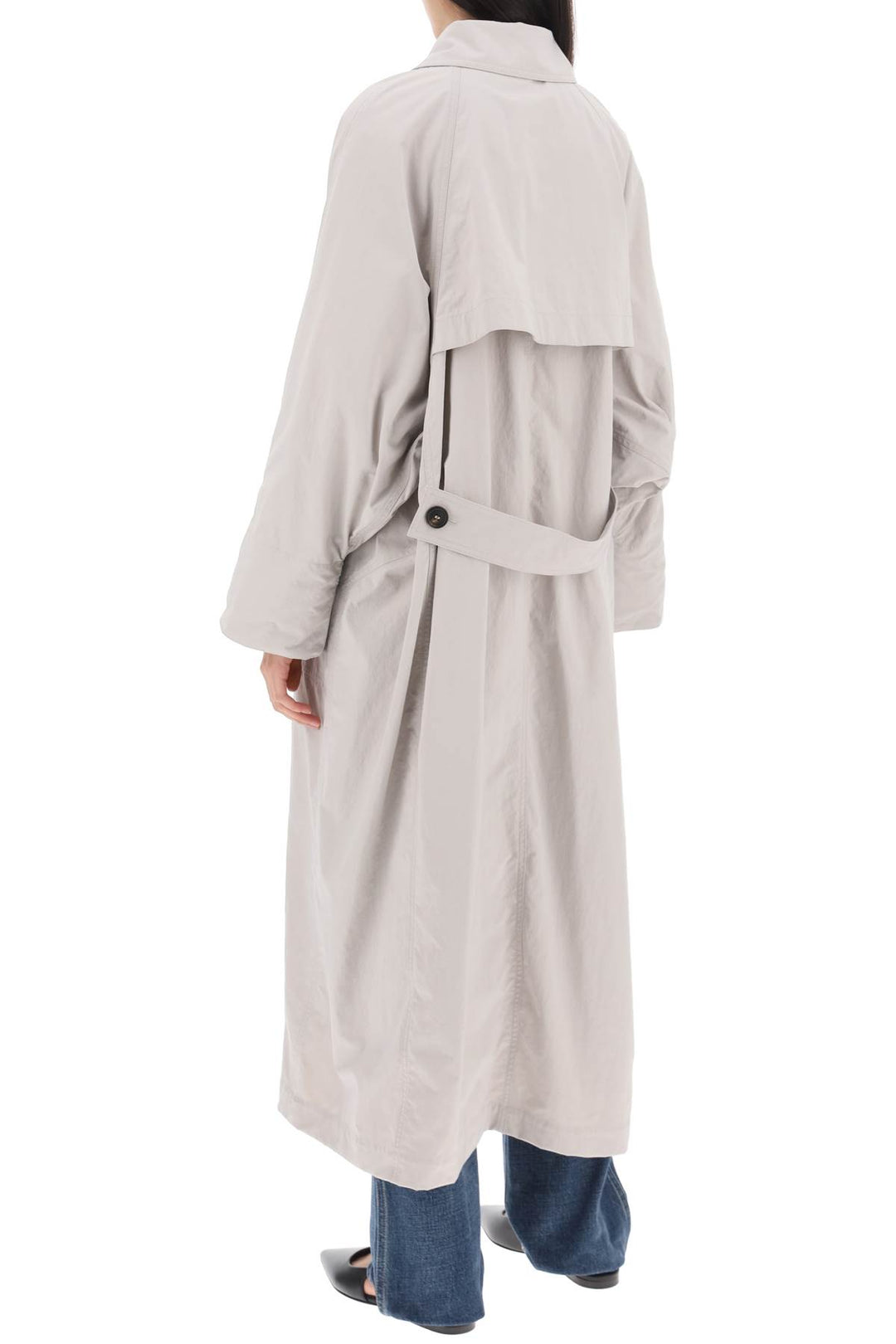 Double Breasted Trench Coat With Shiny Cuff Details - Brunello Cucinelli - Women