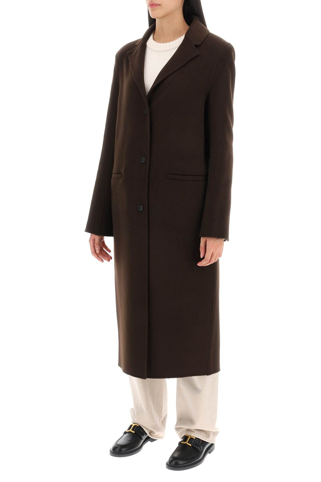 Mill Long Coat In Wool And Cashmere - Loulou Studio - Women