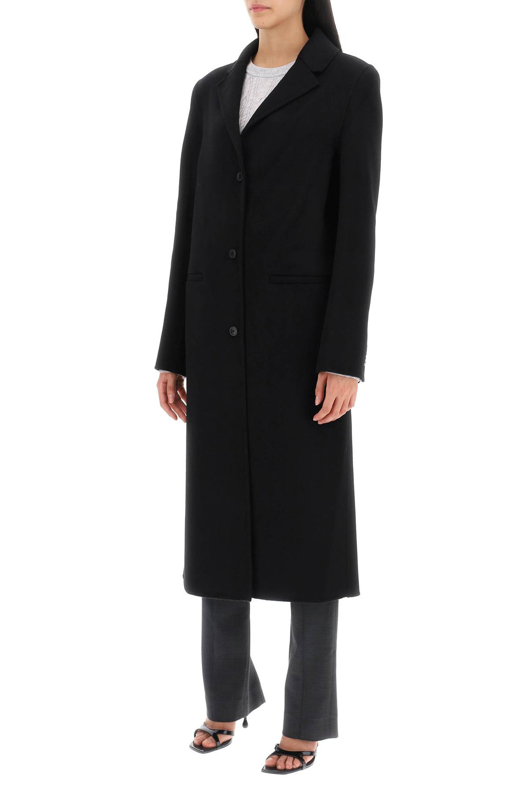 Mill Long Coat In Wool And Cashmere - Loulou Studio - Women