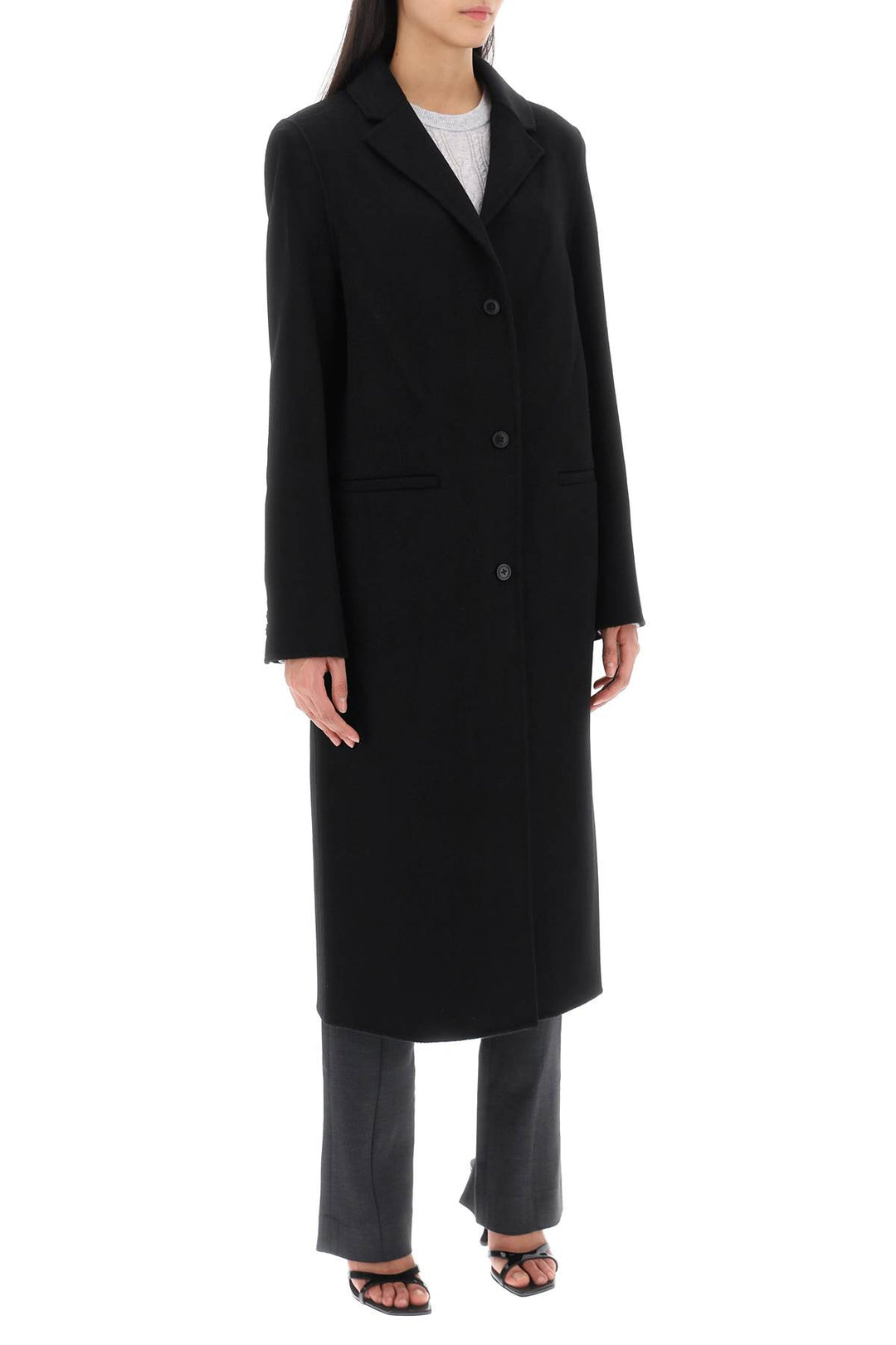 Mill Long Coat In Wool And Cashmere - Loulou Studio - Women