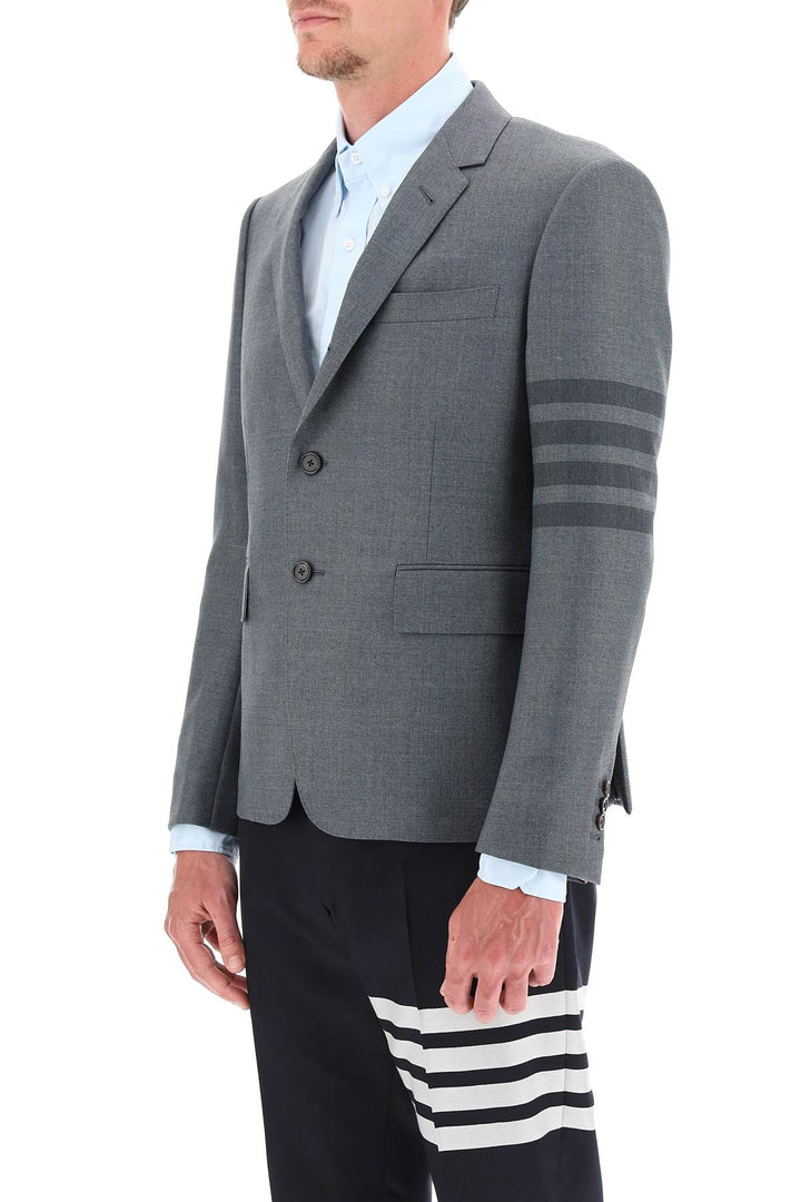 4 Bar Single Breasted Wool Blend Jacket - Thom Browne - Men