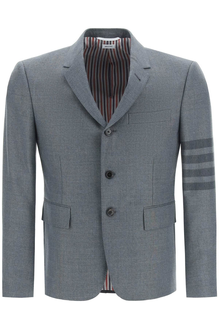 4 Bar Single Breasted Wool Blend Jacket - Thom Browne - Men