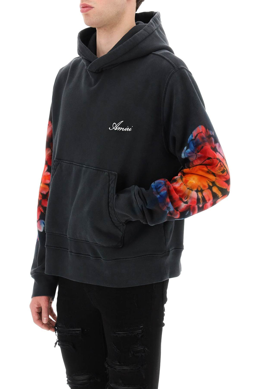 Hoodie With Tie Dye Sleeves - Amiri - Men