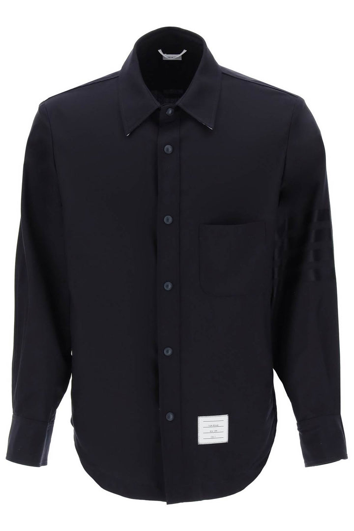 4 Bar Shirt In Light Wool - Thom Browne - Men