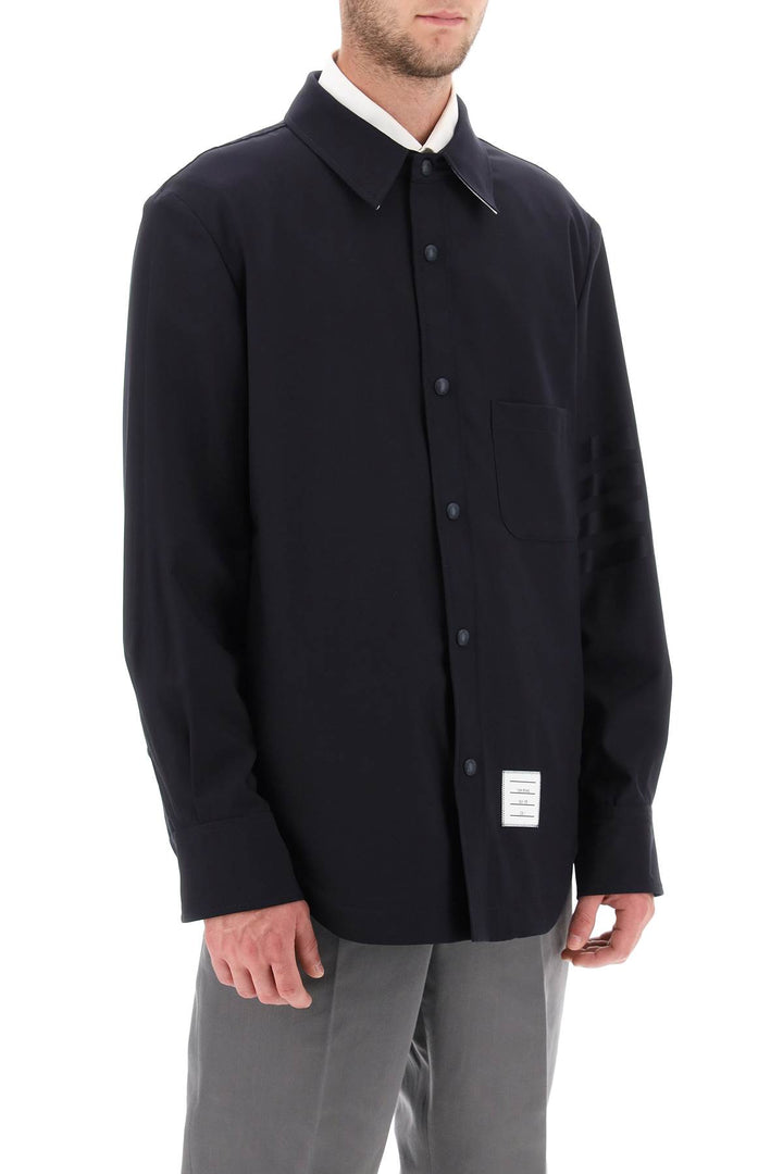 4 Bar Shirt In Light Wool - Thom Browne - Men