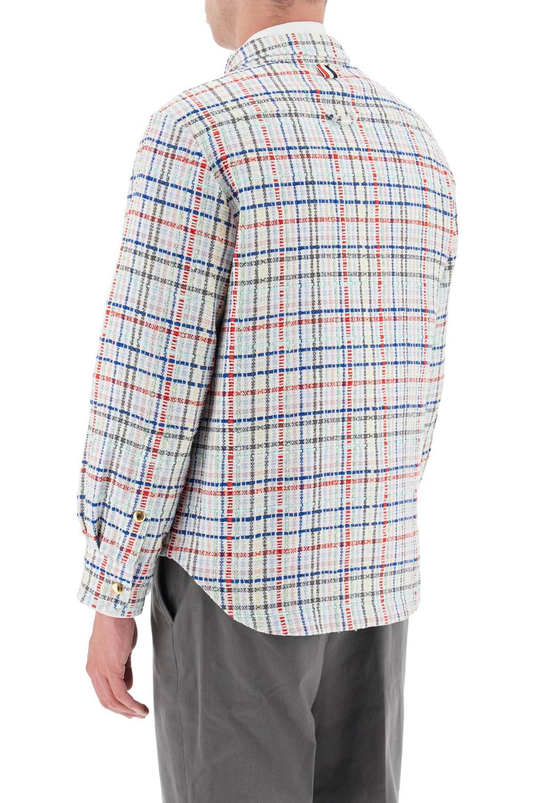 Multicolor Gingham Tweed Shirt Jacket - Thom Browne - Men