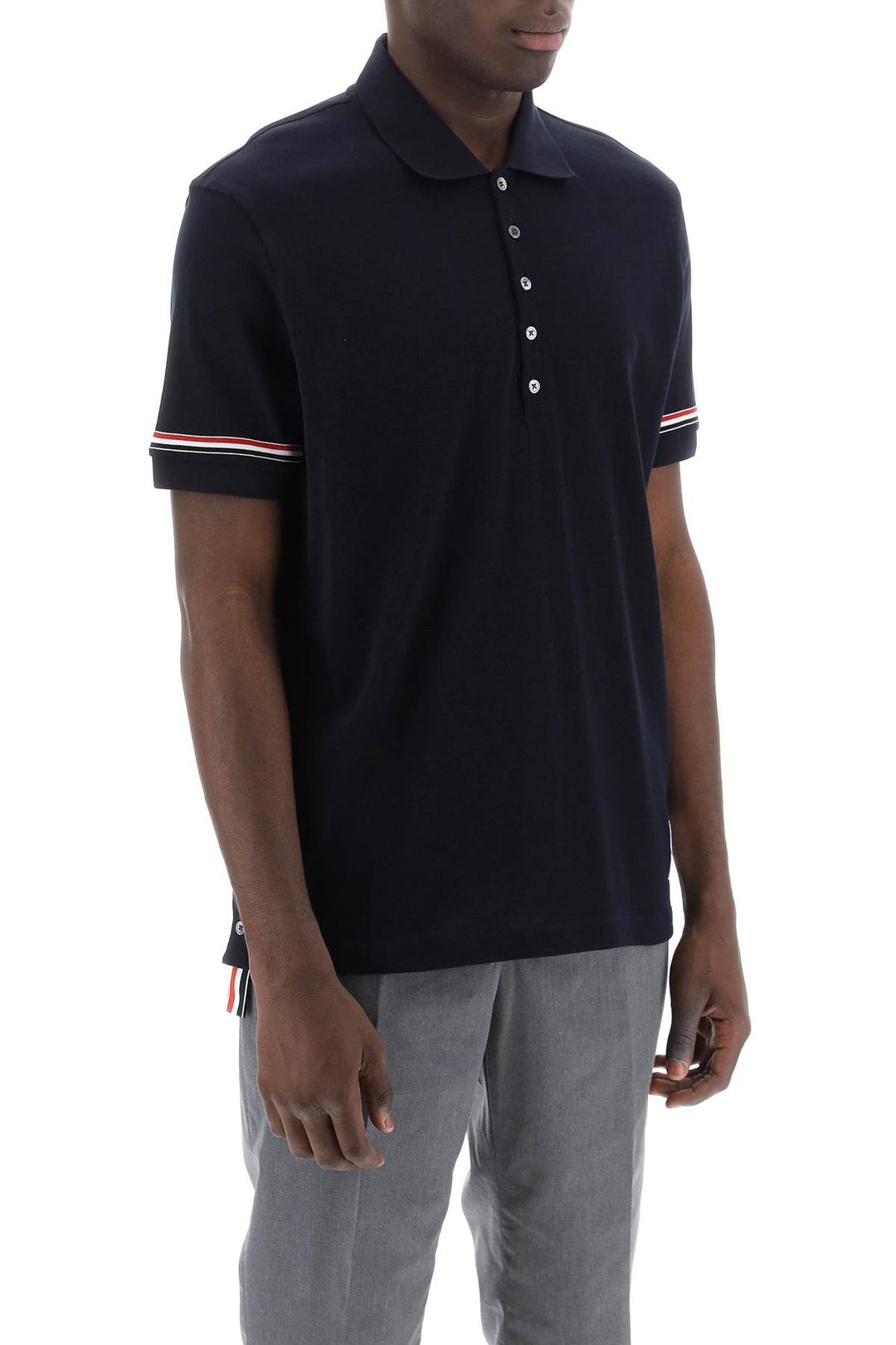 Tricolor Intarsia Polo Shirt - Thom Browne - Men