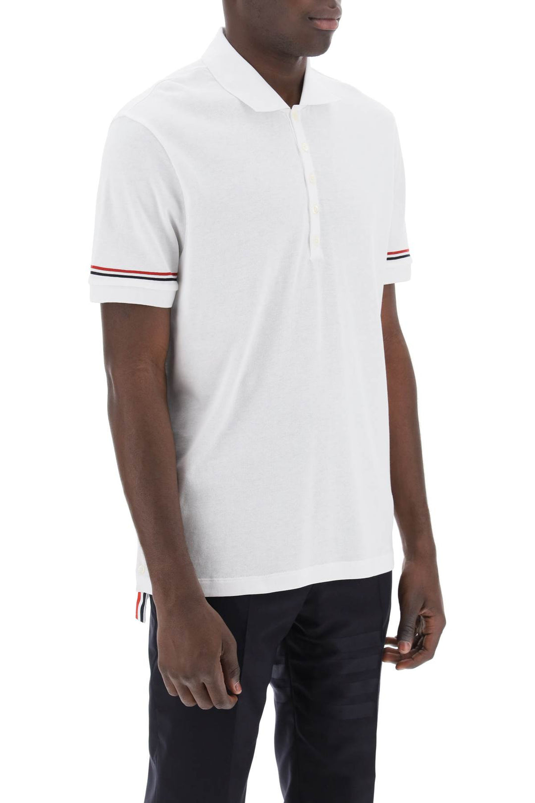 Tricolor Intarsia Polo Shirt - Thom Browne - Men