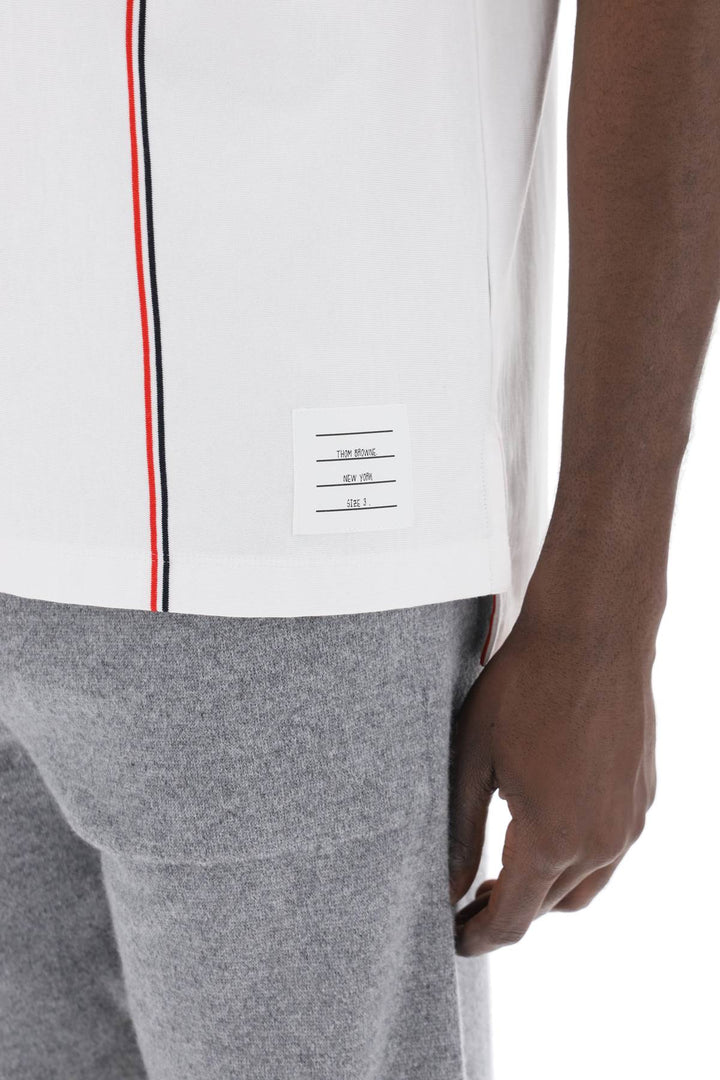 Polo Shirt With Tricolor Intarsia - Thom Browne - Men