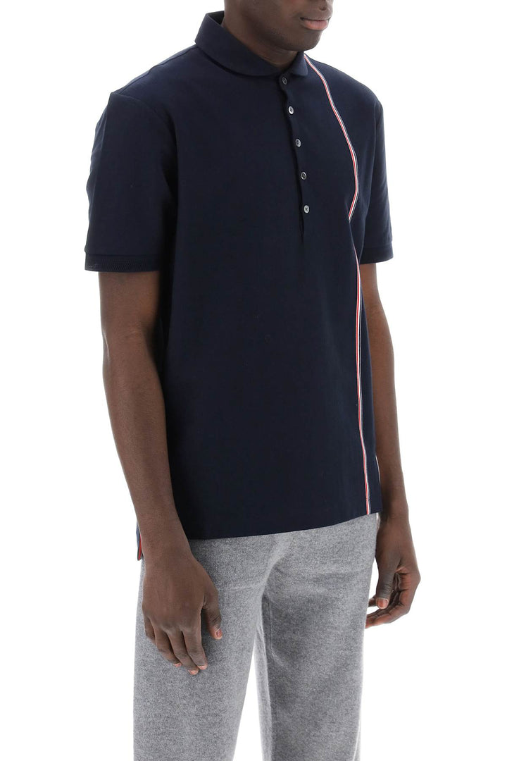 Polo Shirt With Tricolor Intarsia - Thom Browne - Men