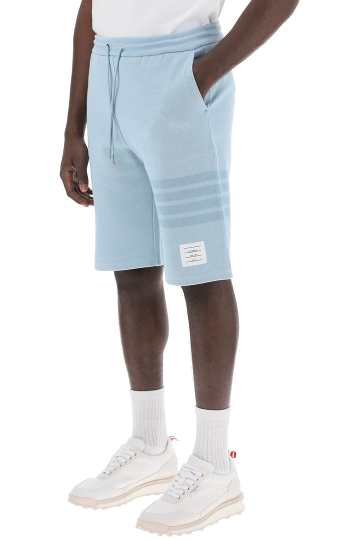 4 Bar Shorts In Cotton Knit - Thom Browne - Men