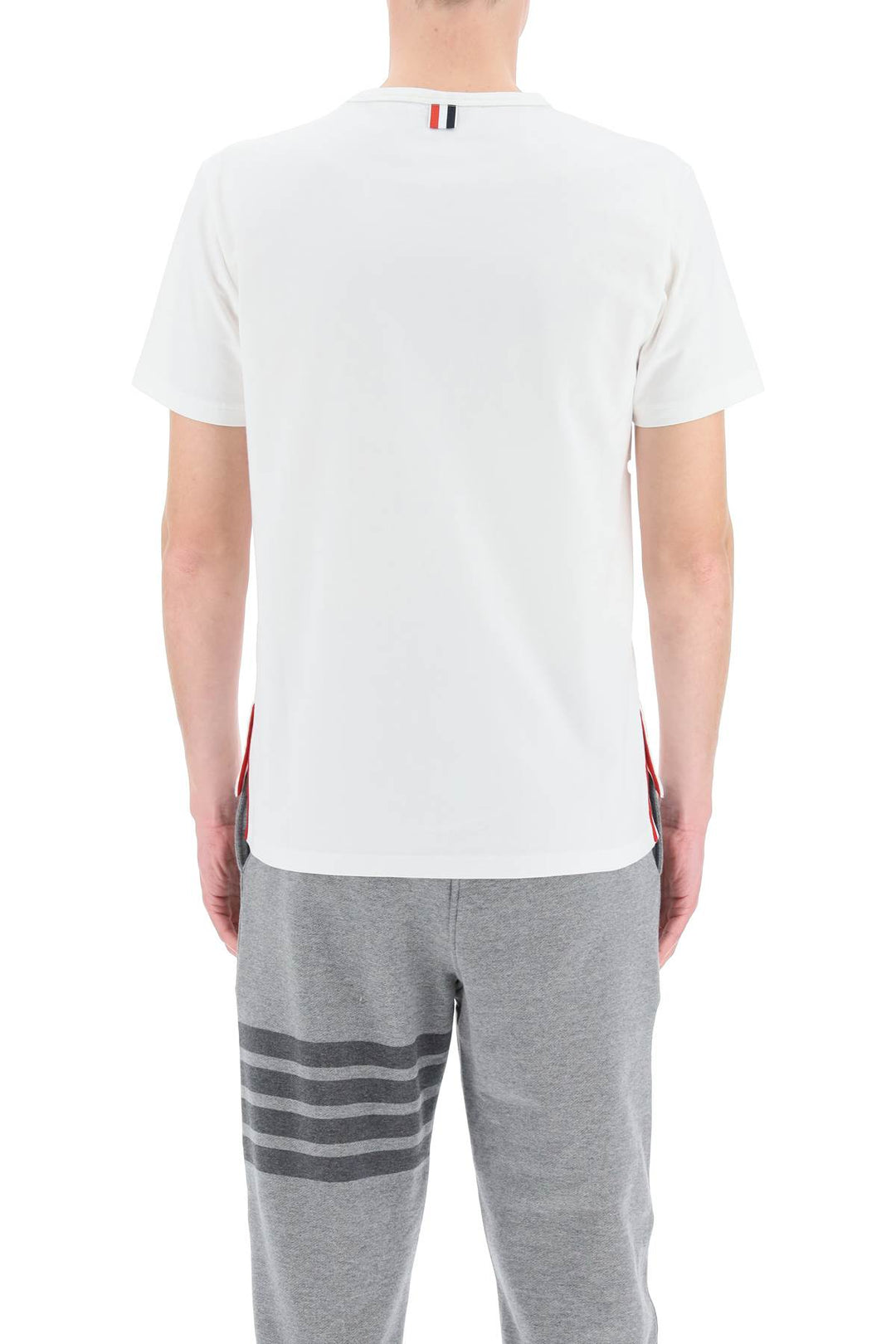 T Shirt With Tricolor Pocket - Thom Browne - Men