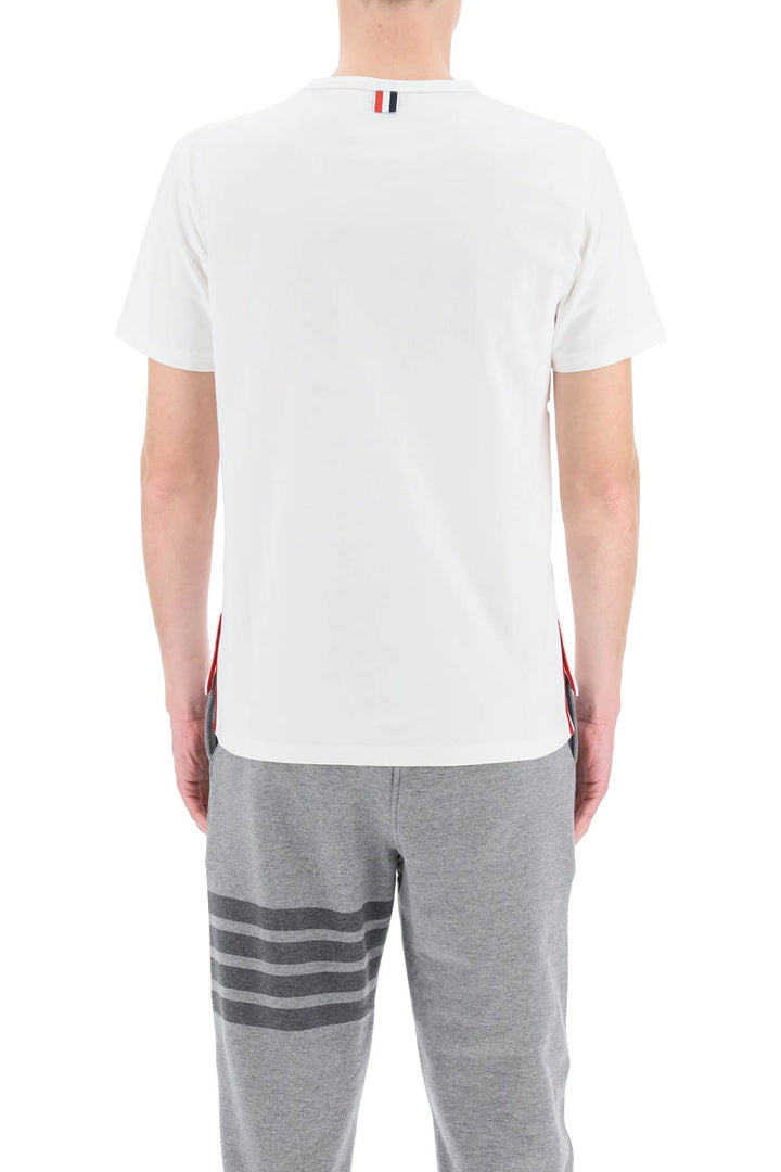 T Shirt With Tricolor Pocket - Thom Browne - Men