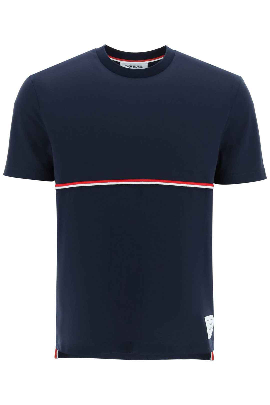 T Shirt With Tricolor Pocket - Thom Browne - Men