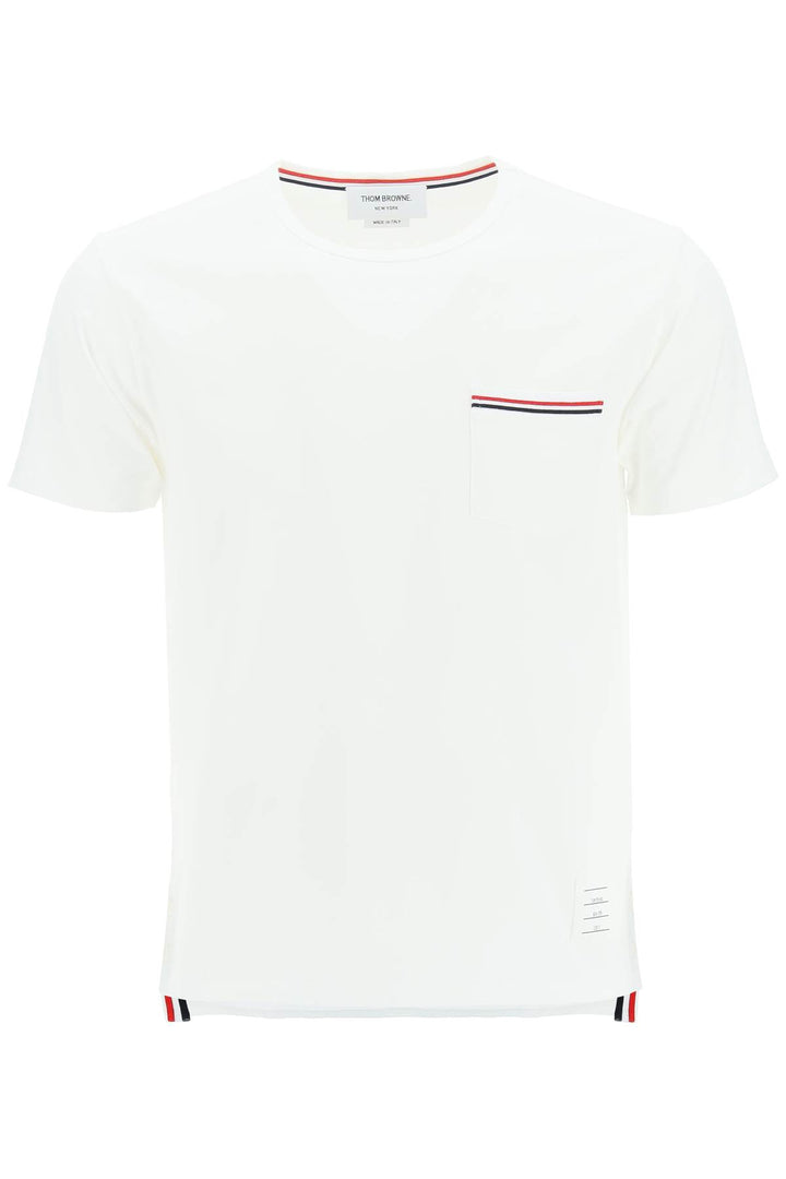 T Shirt With Tricolor Pocket - Thom Browne - Men