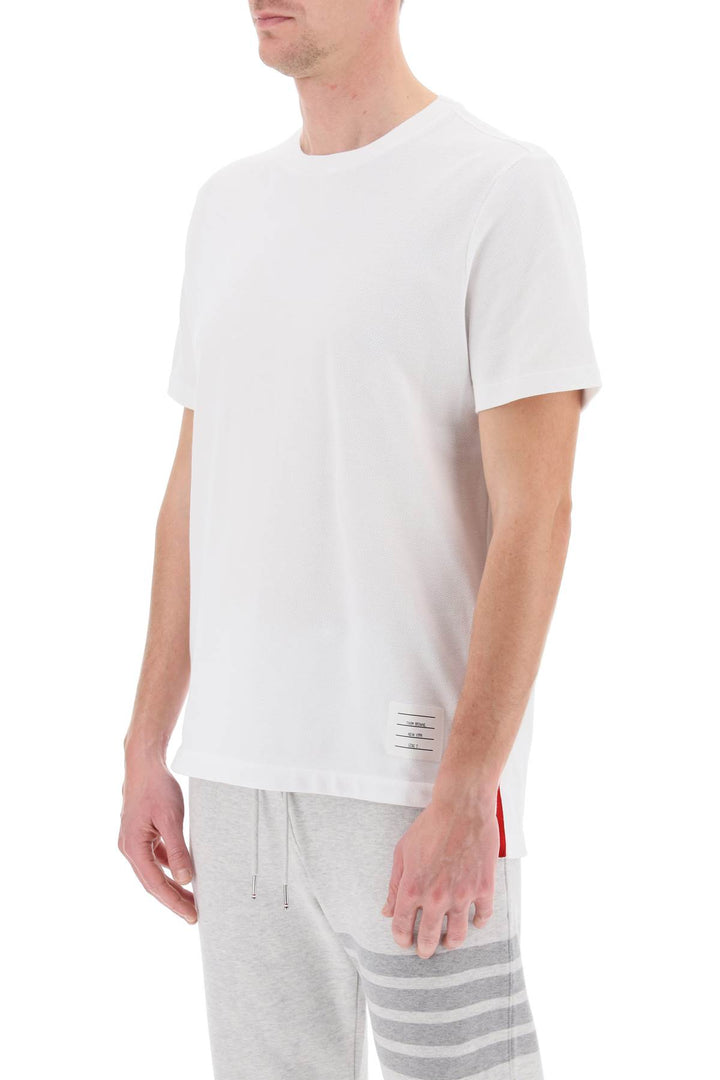 Piqué T Shirt With Rwb Stripe - Thom Browne - Men