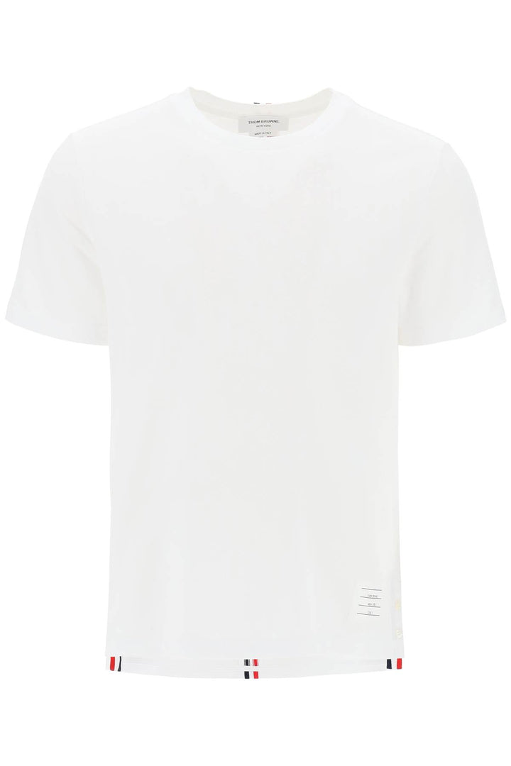 Piqué T Shirt With Rwb Stripe - Thom Browne - Men