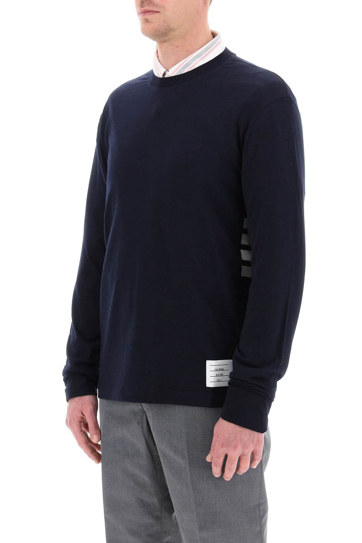 Wool Jersey 4 Bar Long Sleeve T Shirt - Thom Browne - Men